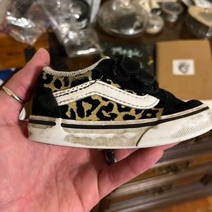 Leopard Print Toddler Vans Sneakers Velcro